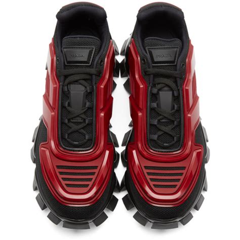 prada thunder red black shoes.